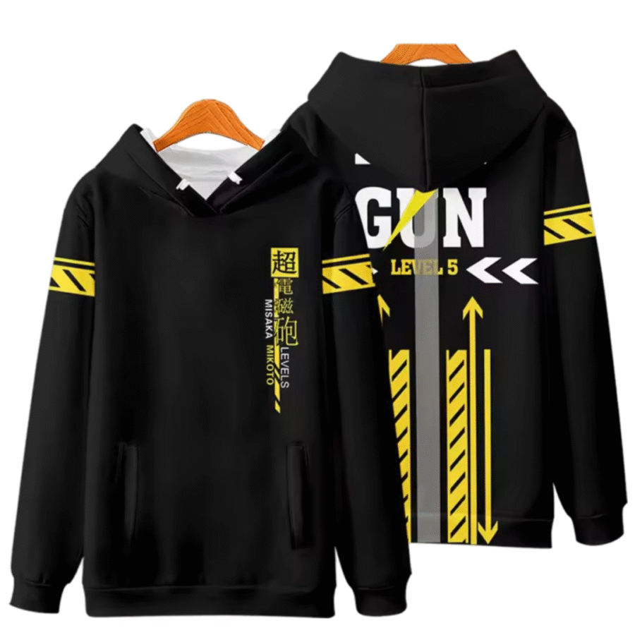 Anime A Certain Magical Index Mikoto Misaka Casual Black Hoodie Anime A Certain Magical Index Mikoto Misaka Casual Black Hoodie