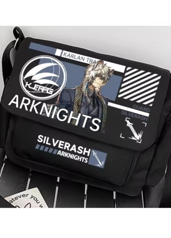 Anime Arknights SilverAsh Black Shoulder Bag