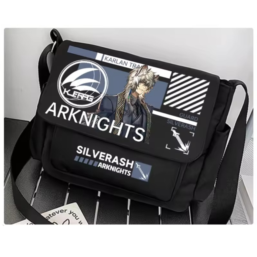 Anime Arknights SilverAsh Black Shoulder Bag