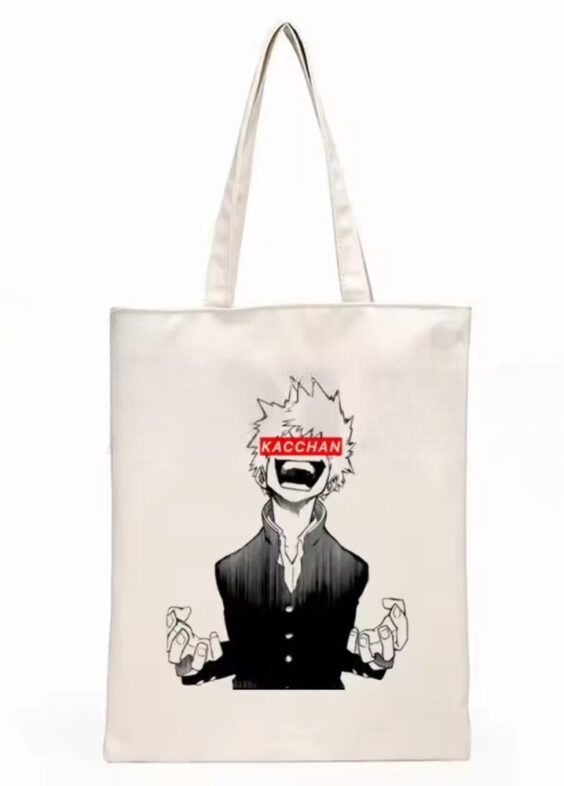 Anime My Hero Academia Katsuki Bakugo Casual White Shopping Bag
