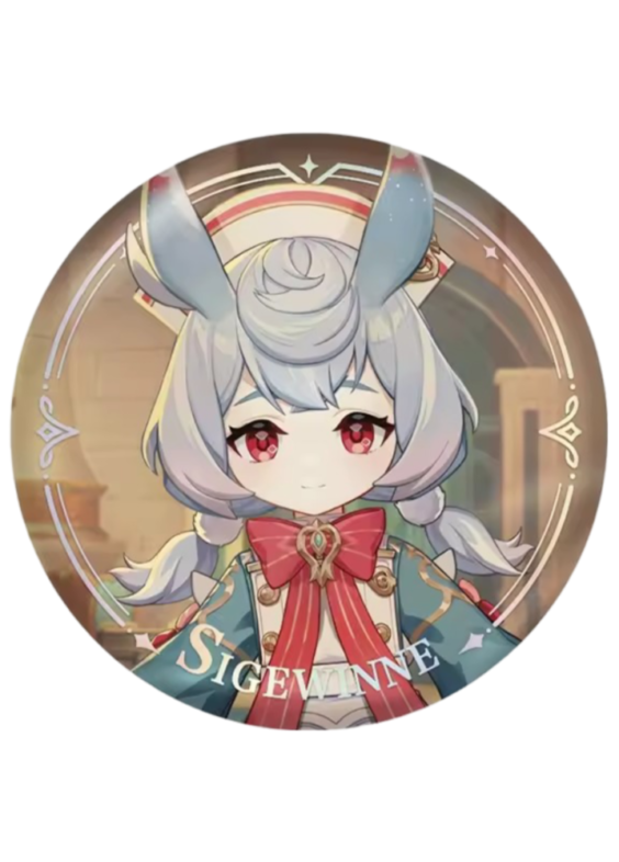 Anime Genshin Impact Sigewinne Original Authentic Badge