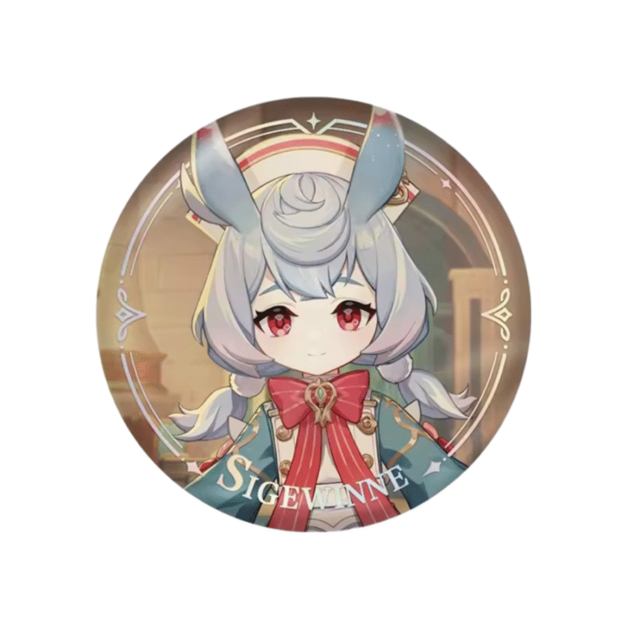 Anime Genshin Impact Sigewinne Original Authentic Badge Anime Genshin Impact Sigewinne Original Authentic Badge