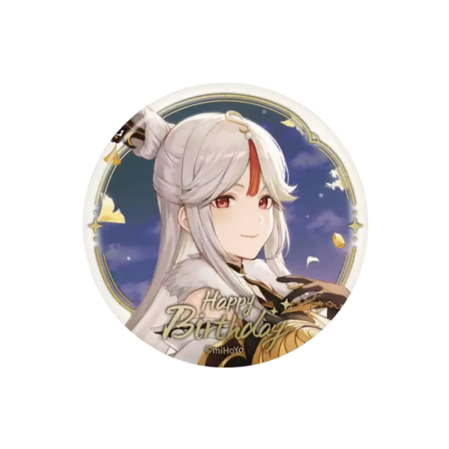 Genshin Impact Ningguang Anime Happy Birthday Badge Genshin Impact Ningguang Anime Happy Birthday Badge
