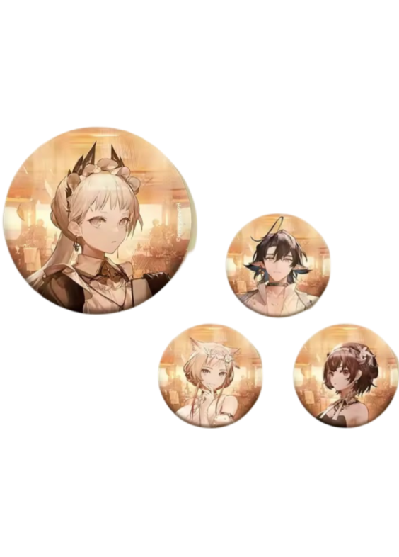 4 Piece Set Anime Arknights Character Badge