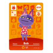 Anime Animal Crossing Bob Amiibo Card