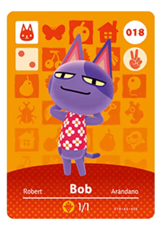 Anime Animal Crossing Bob Amiibo Card