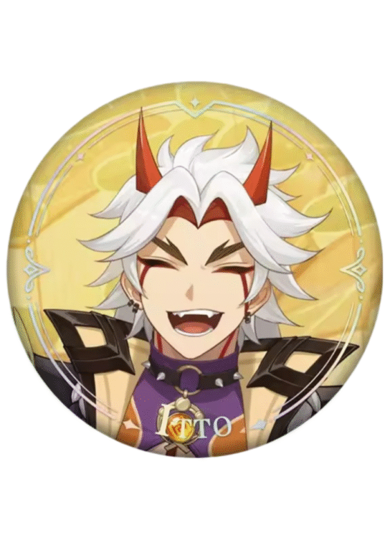 Anime Genshin Impact Arataki Itto Original Authentic Badge