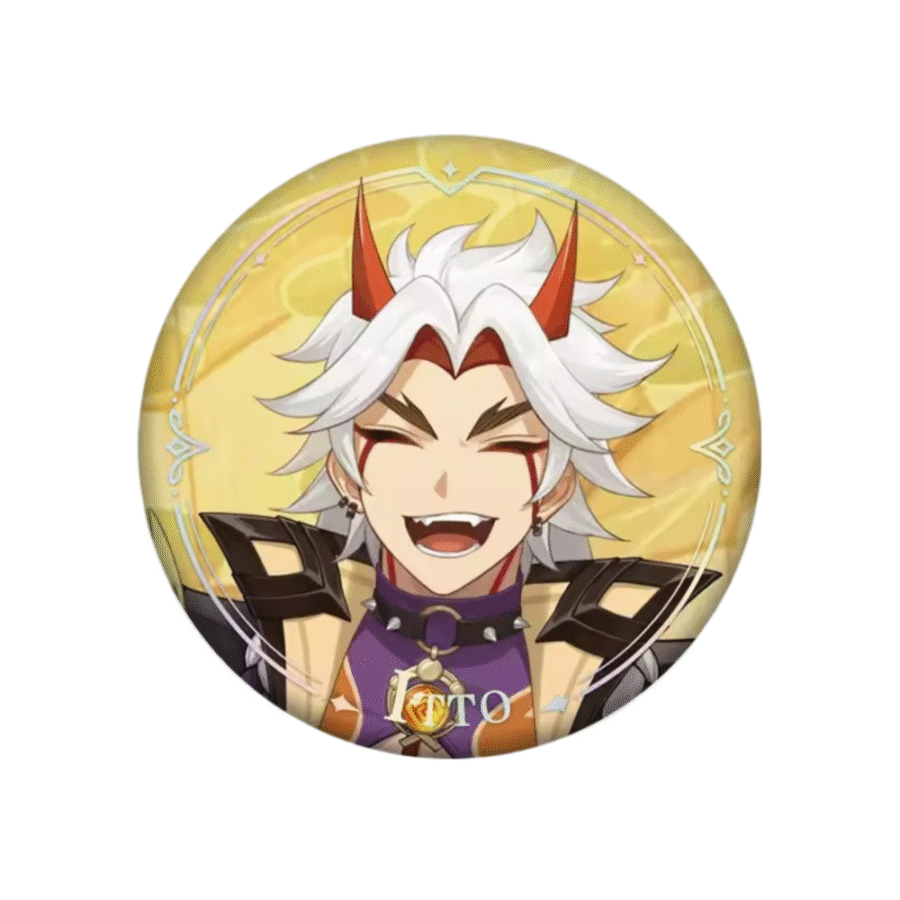 Anime Genshin Impact Arataki Itto Original Authentic Badge Anime Genshin Impact Arataki Itto Original Authentic Badge
