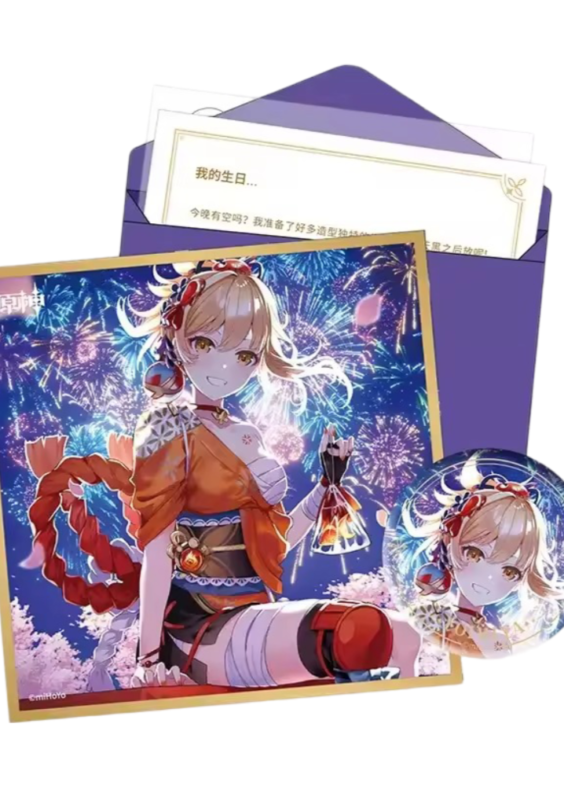 Anime Genshin Impact Yoimiya Birthday Gift Box Set