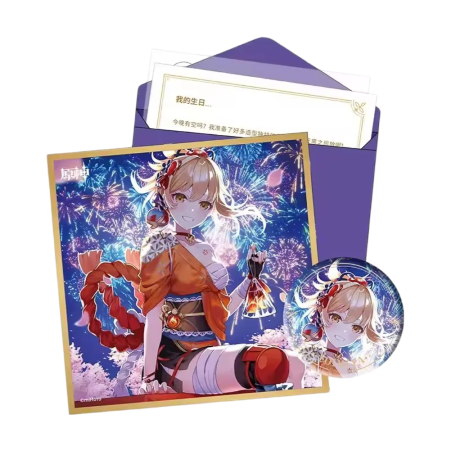 Anime Genshin Impact Yoimiya Birthday Gift Box Set