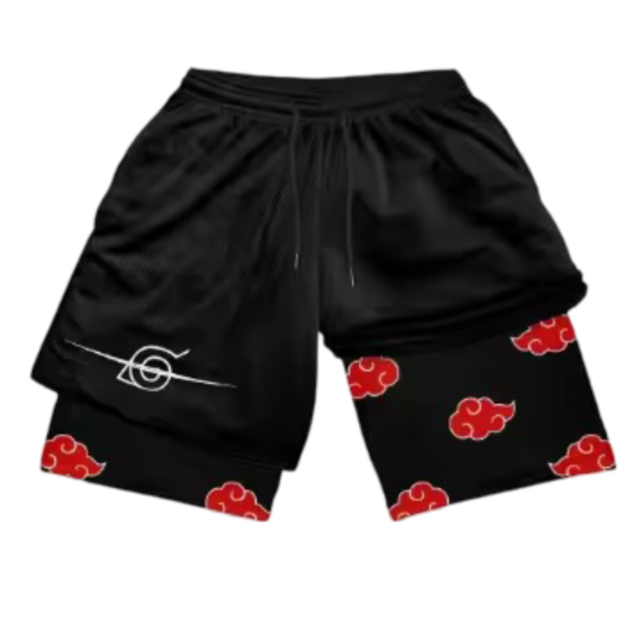 Anime Naruto Red Cloud Gym Shorts