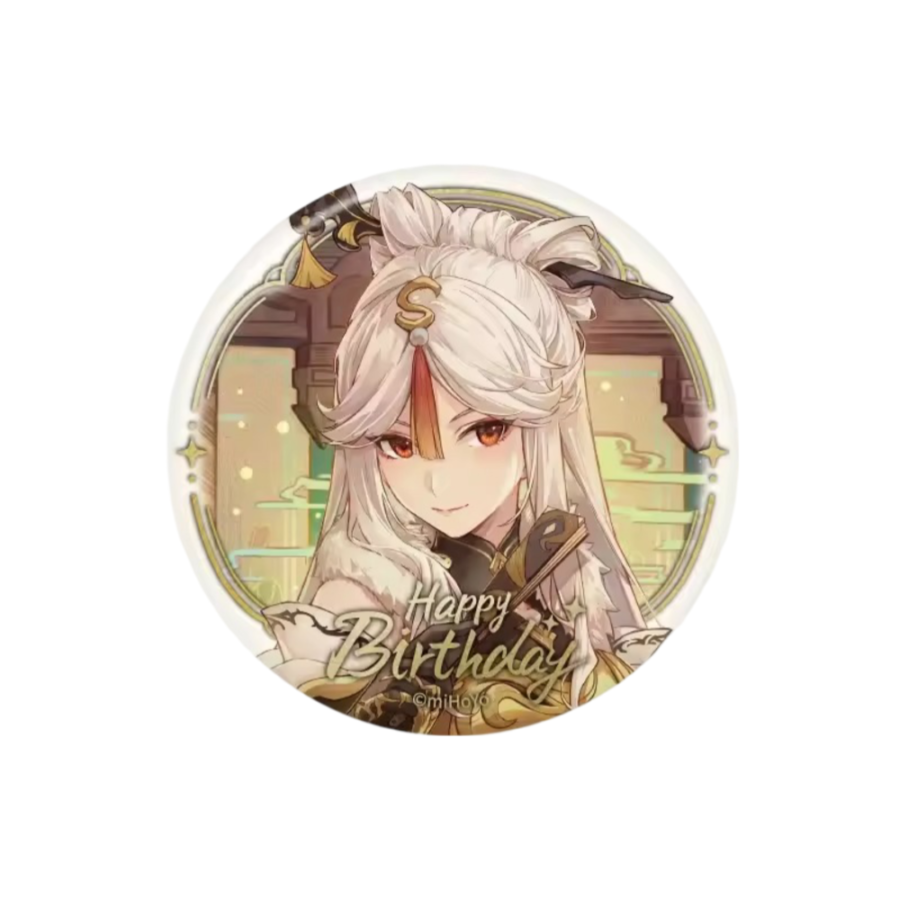 Anime Genshin Impact Ningguang Happy Birthday Print Badge