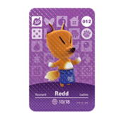 Anime Animal Crossing Redd Amiibo Card