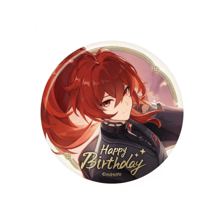 Genshin Impact Anime Diluc Birthday Series Badge Genshin Impact Anime Diluc Birthday Series Badge
