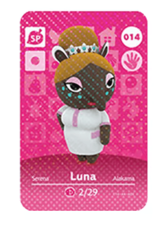 Anime Animal Crossing Luna Amiibo Card