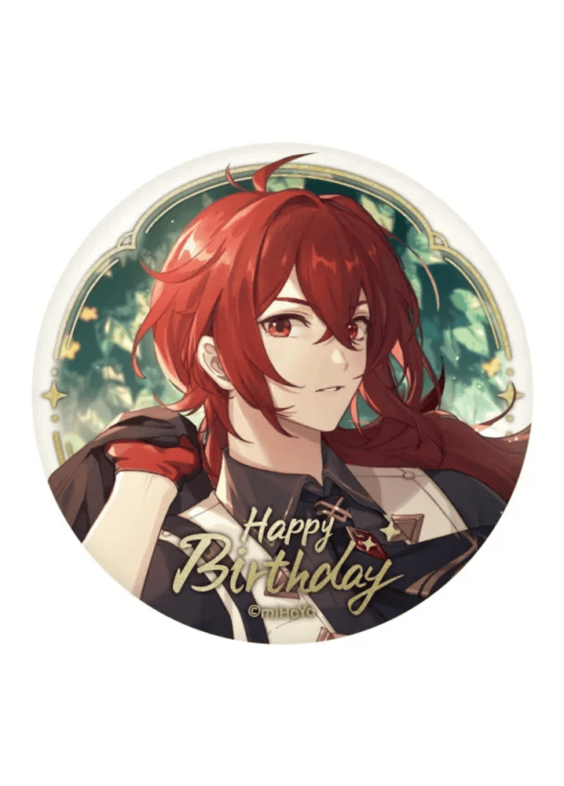 Genshin Impact Diluc Anime Birthday Series Badge