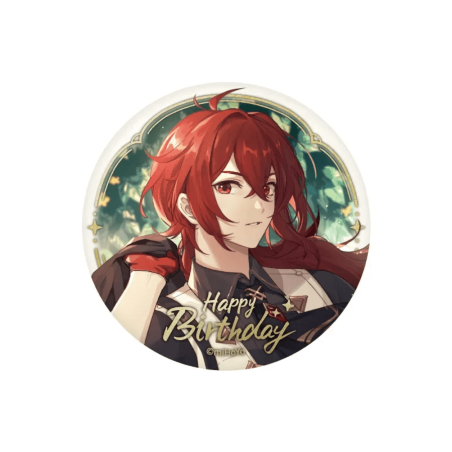 Genshin Impact Diluc Anime Birthday Series Badge