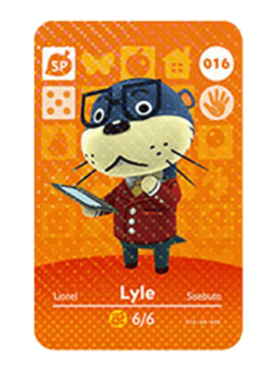 Anime Animal Crossing Lyle Amiibo Card