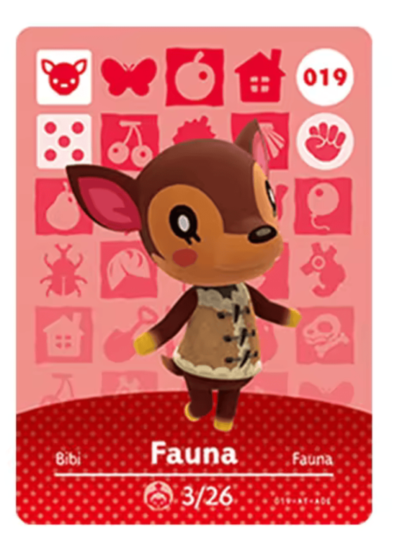 Anime Animal Crossing Fauna Amiibo Card