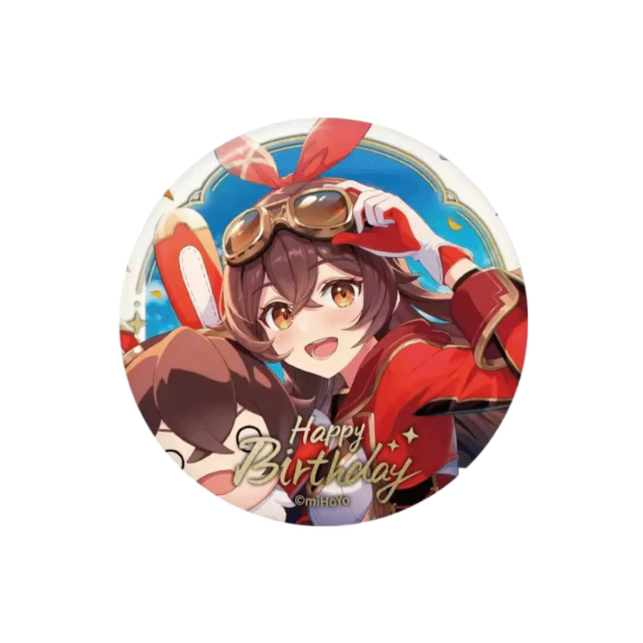 Anime Genshin Impact Amber Happy Birthday Badge Anime Genshin Impact Amber Happy Birthday Badge