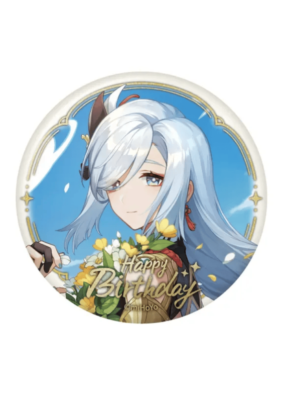 Anime Genshin Impact Shenhe Birthday Series Badge