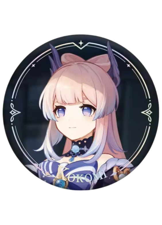 Anime Genshin Impact Sangonomiya Kokomi Original Authentic Badge