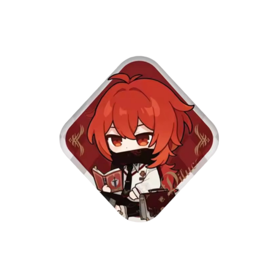 Anime Genshin Impact Diluc Print Badge
