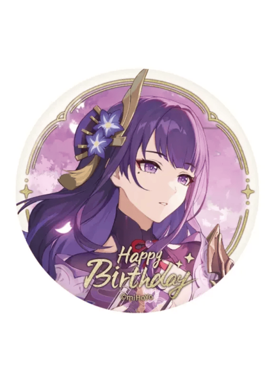 Anime Genshin Impact Raiden Shogun Birthday Series Badge