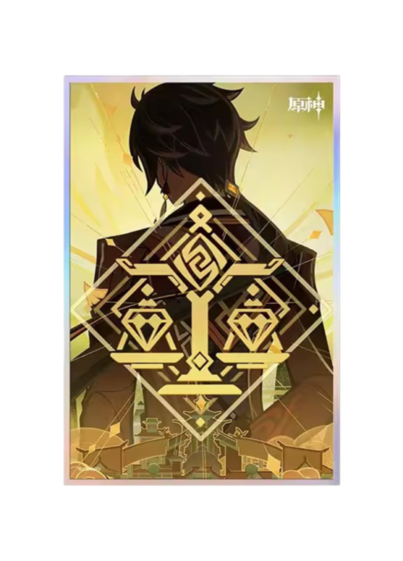 Anime Genshin Impact Zhongli TCG Card Colored Paper