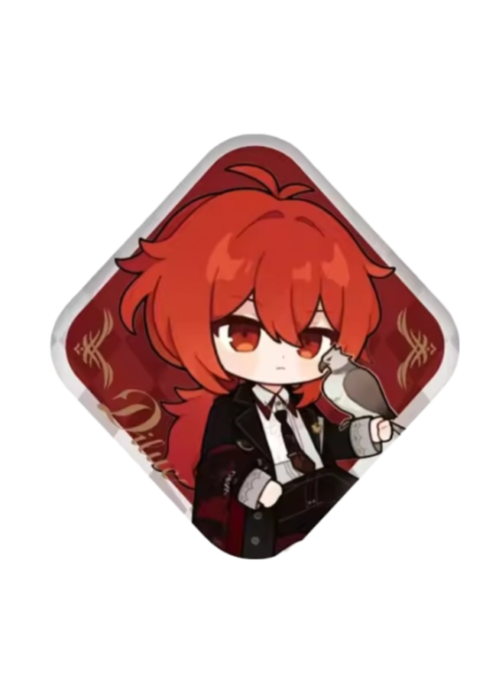 Genshin Impact Anime Diluc Print Badge