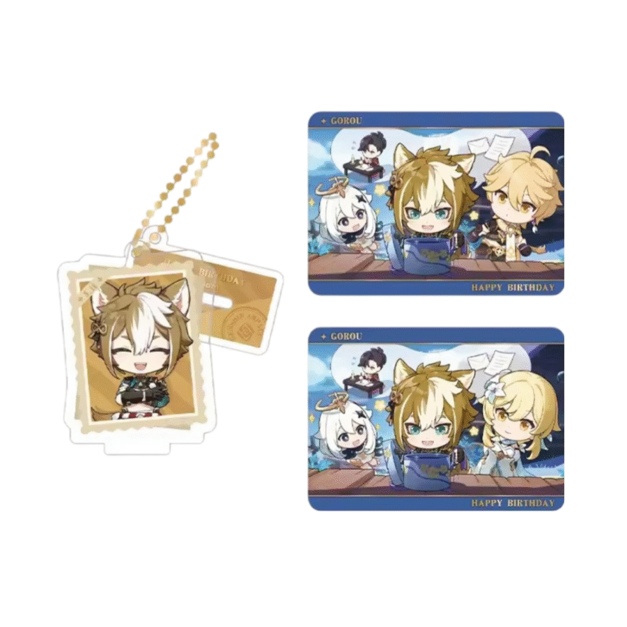 Anime Genshin Impact Gorou Acrylic Stand And Collection Card Set Anime Genshin Impact Gorou Acrylic Stand And Collection Card Set