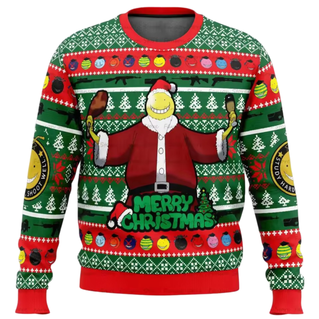 Anime Assassination Classroom Koro-Sensei Ugly Christmas Red Sweater Anime Assassination Classroom Koro-Sensei Ugly Christmas Red Sweater