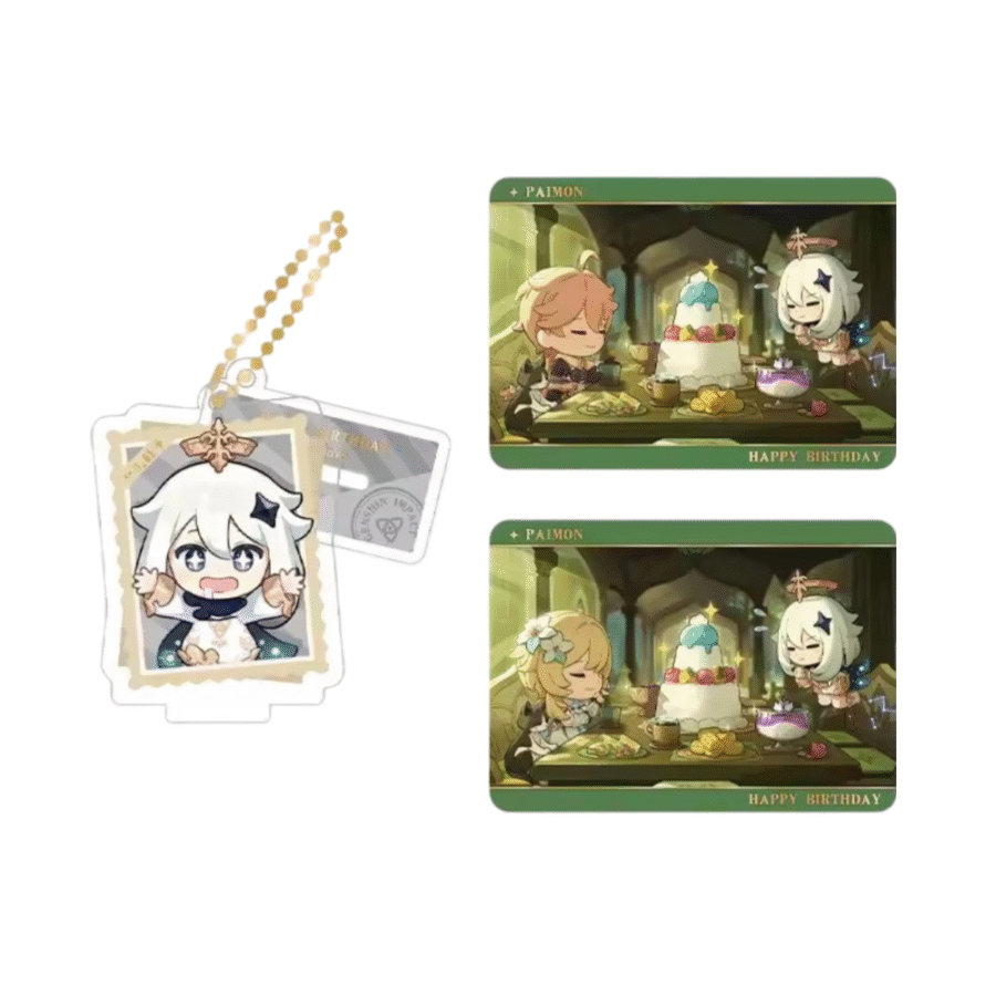 Anime Genshin Impact Paimon Acrylic Stand And Collection Card Set Anime Genshin Impact Paimon Acrylic Stand And Collection Card Set