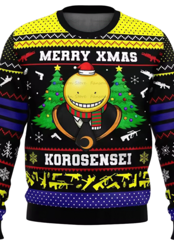 Anime Assassination Classroom Koro-Sensei Ugly Merry Xmas Christmas Sweater