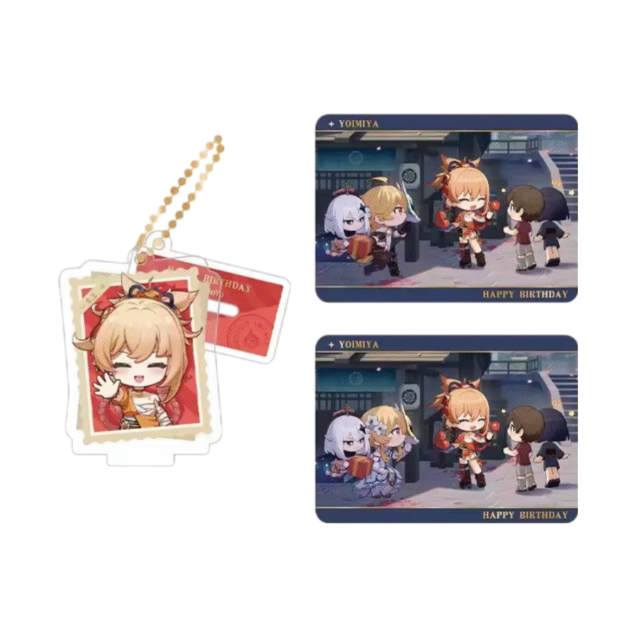 Anime Genshin Impact Yoimiya Acrylic Stand And Collection Card Set Anime Genshin Impact Yoimiya Acrylic Stand And Collection Card Set