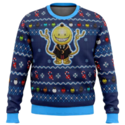 Anime Assassination Classroom Koro-Sensei Ugly Christmas Blue Sweater