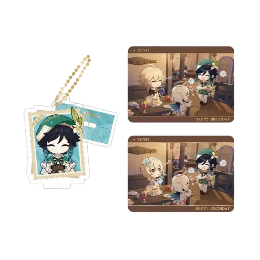 Anime Genshin Impact Venti Acrylic Stand And Collection Card Set Anime Genshin Impact Venti Acrylic Stand And Collection Card Set