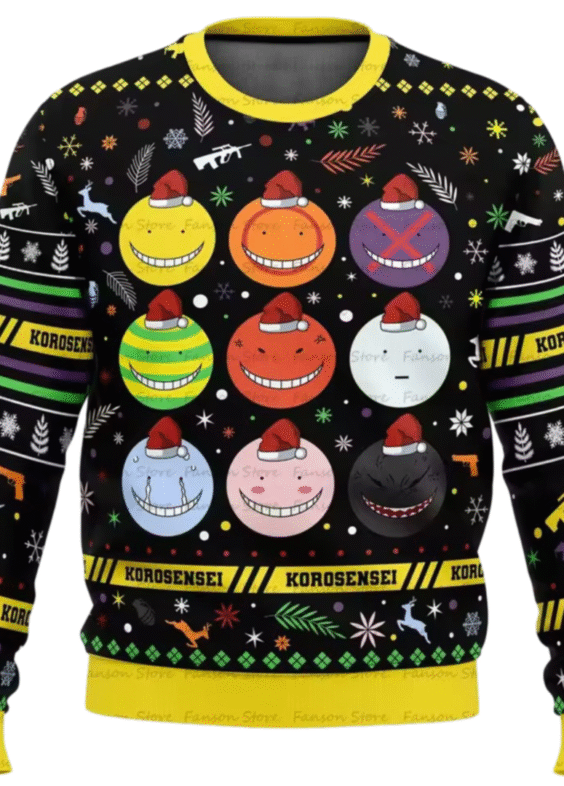 Anime Assassination Classroom Koro-Sensei Ugly Christmas Sweater