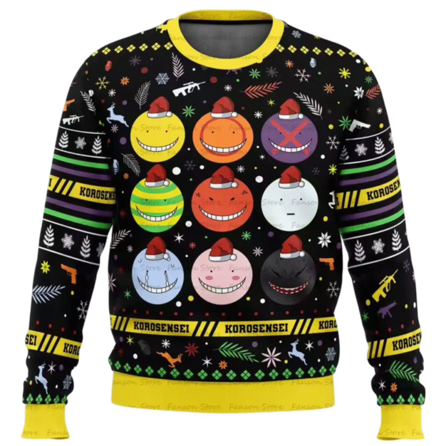 Anime Assassination Classroom Koro-Sensei Ugly Christmas Sweater Anime Assassination Classroom Koro-Sensei Ugly Christmas Sweater
