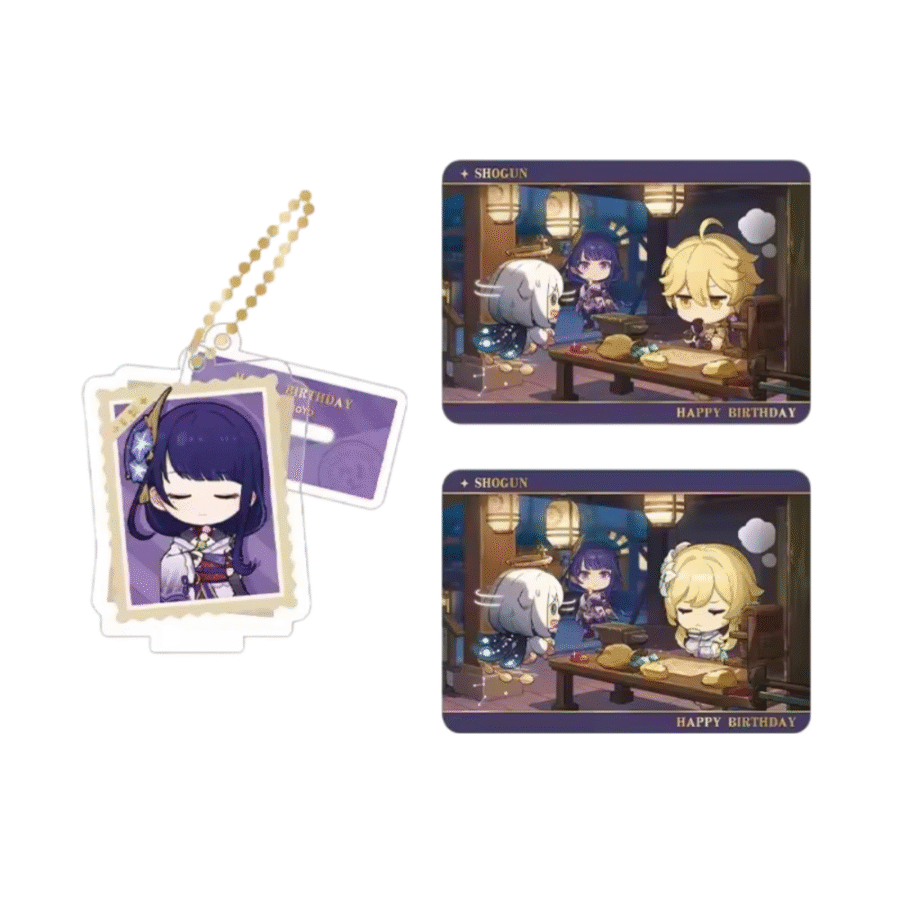 Anime Genshin Impact Raiden Shogun Acrylic Stand And Collection Card Set Anime Genshin Impact Raiden Shogun Acrylic Stand And Collection Card Set