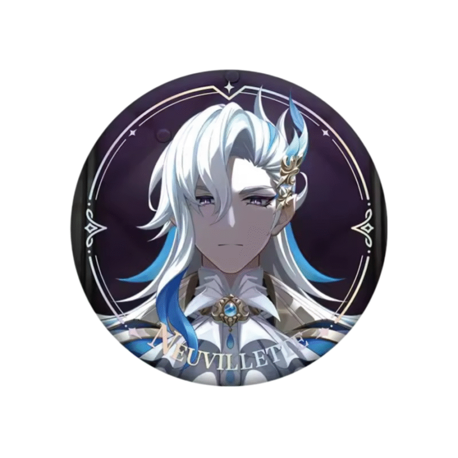 Anime Genshin Impact Neuvillette Original Authentic Badge Anime Genshin Impact Neuvillette Original Authentic Badge