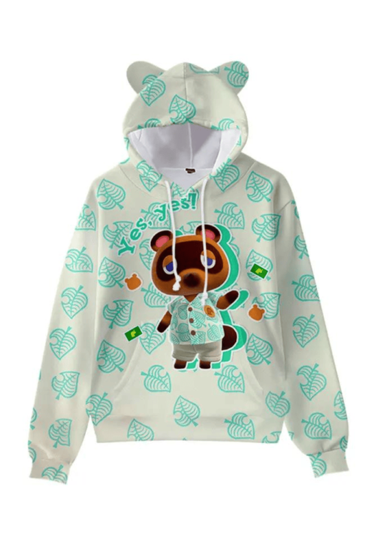 Anime Animal Crossing Tom Nook Casual Cat Ears Hoodie