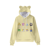 Anime Animal Crossing Characters Printed Cat Ears Casual Hoodie