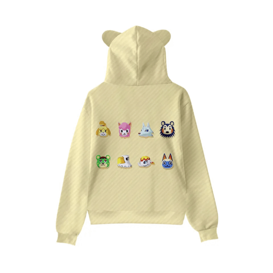 Anime Animal Crossing Characters Printed Cat Ears Casual Hoodie Anime Animal Crossing Characters Printed Cat Ears Casual Hoodie