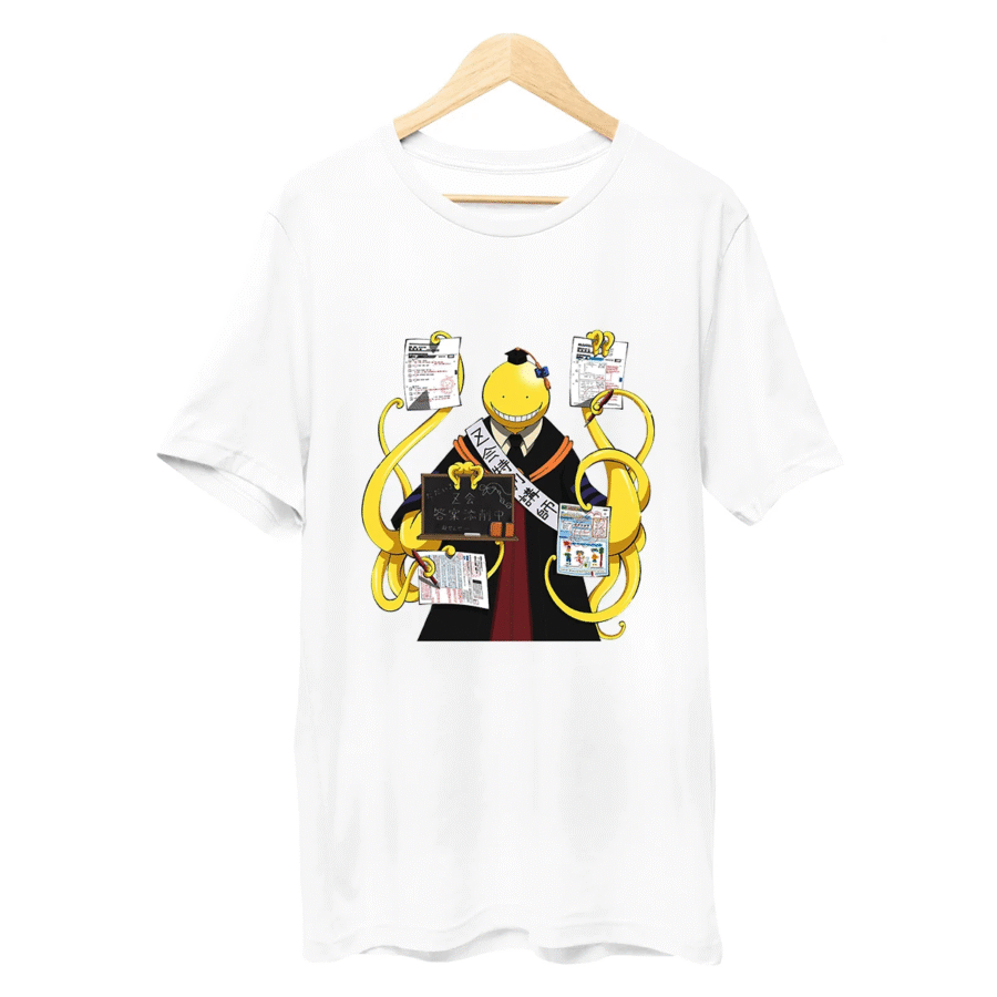 Anime Assassination Classroom Koro-Sensei Black And White T-Shirt Anime Assassination Classroom Koro-Sensei Black And White T-Shirt