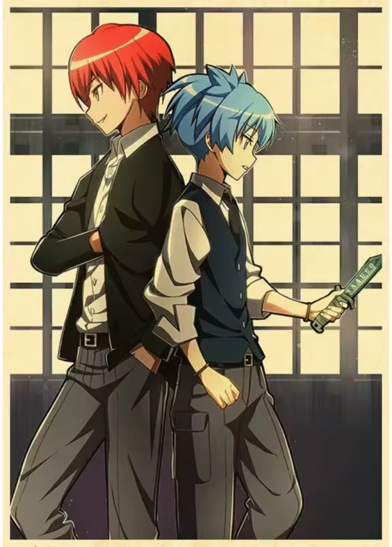 Anime Assassination Classroom Karma Akabane And Nagisa Shiota Poster Wall Art