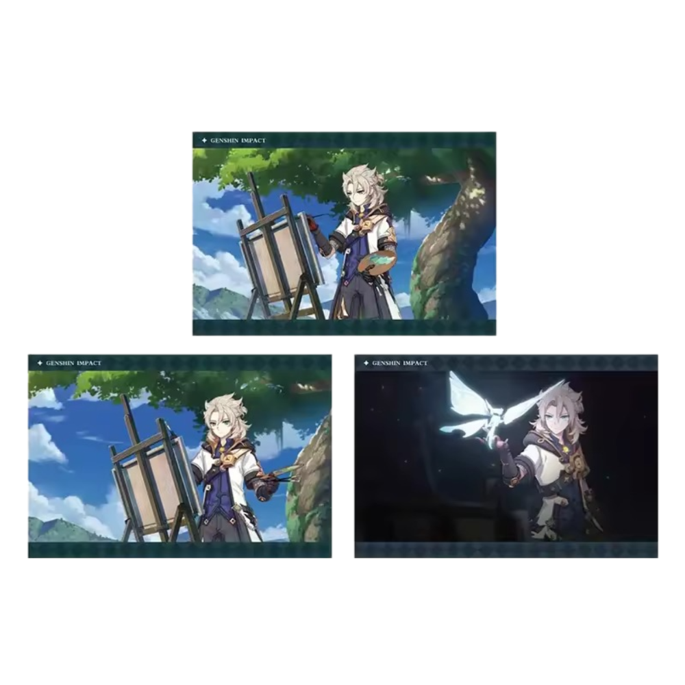 Anime Albedo Genshin Impact PV Series Photo Card Anime Albedo Genshin Impact PV Series Photo Card