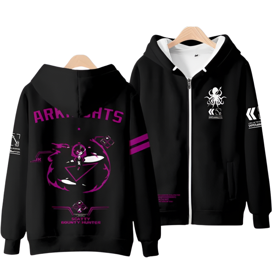Arknights Anime Scatty Bounty Hunter Printed Hoodie Arknights Anime Scatty Bounty Hunter Printed Hoodie