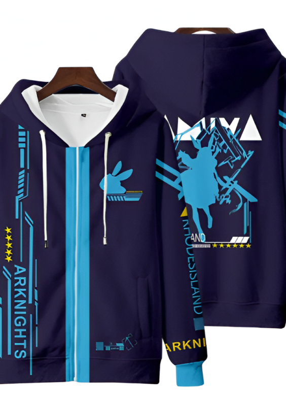 Arknights Anime Rhodes Island 3D Zipper Hoodie