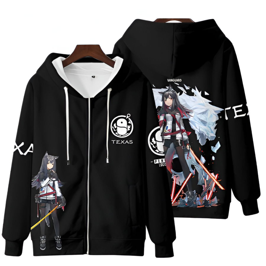 Anime Arknights Texas Zipper Hoodie